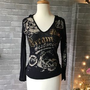 Forever 21 black grunge lightweight sweater hoody